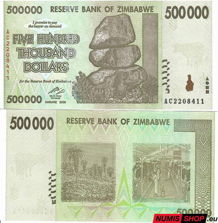 Zimbabwe - 500 000 dollars - 2008