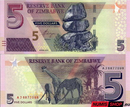Zimbabwe - 5 dollars - 2019