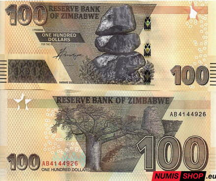Zimbabwe - 100 dollars - 2020