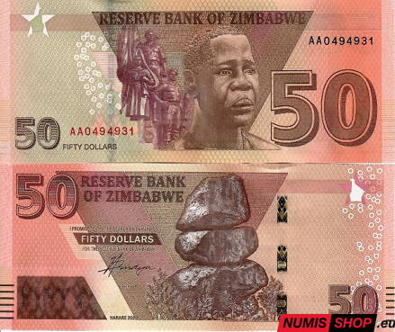 Zimbabwe - 50 dollars - 2020
