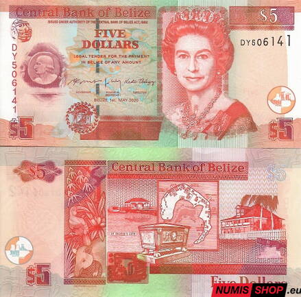 Belize - 5 dollars - 2020 - UNC