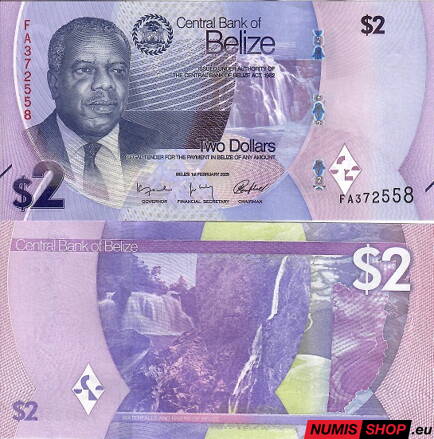 Belize - 2 dollars - 2025 - UNC