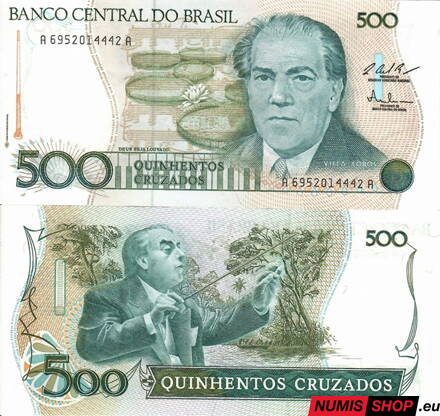 Brazília - 500 cruzados - 1986-88 - UNC Brazília - 500 cruzados - 1986-88 - UNC