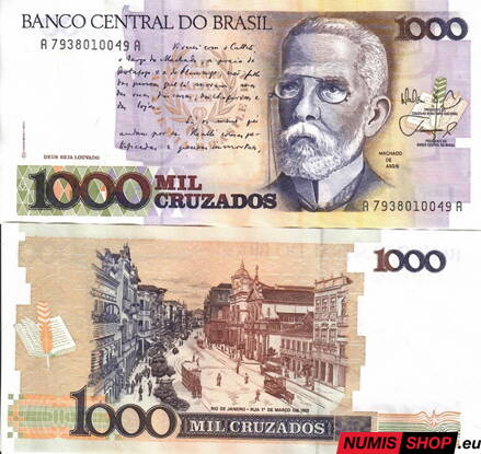 Brazília - 1000 cruzados - 1988 - UNC Brazília - 1000 cruzados - 1988 - UNC