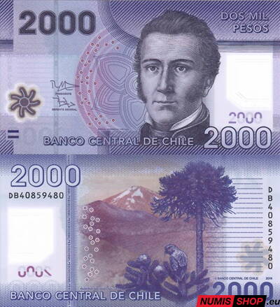 Čile - 2000 pesos - 2014 - UNC - polymer