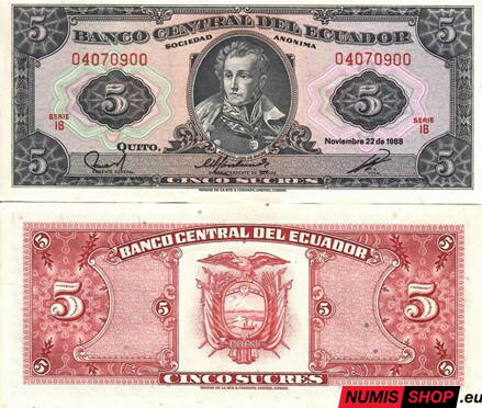 Ekvádor - 5 sucres - 1988 - UNC