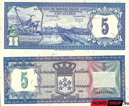 Holandské antily - 5 gulden - 1984 - UNC