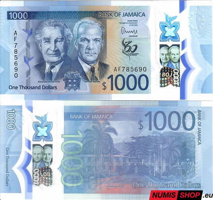 Jamajka - 1000 dollars - 2022 - commemorative - polymer - UNC