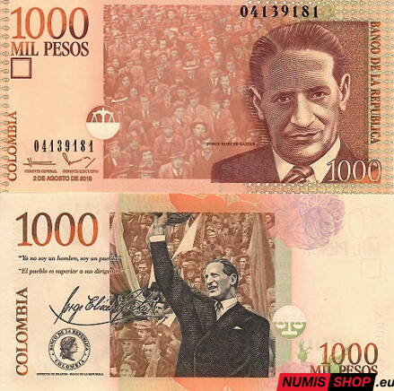 Kolumbia - 1000 pesos - 2016 - UNC