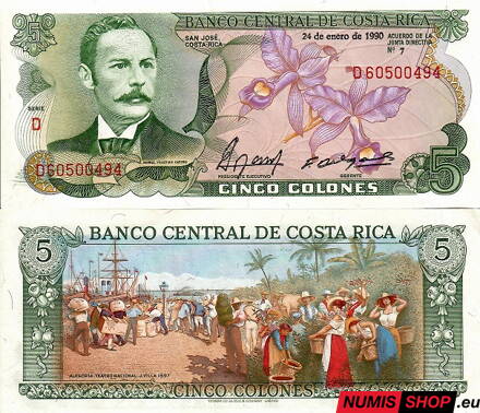 Kostarika - 5 colones - 1990 - UNC