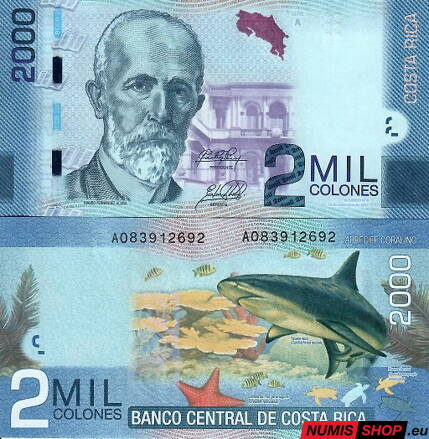 Kostarika - 2000 colones - 2015 - polymer - UNC