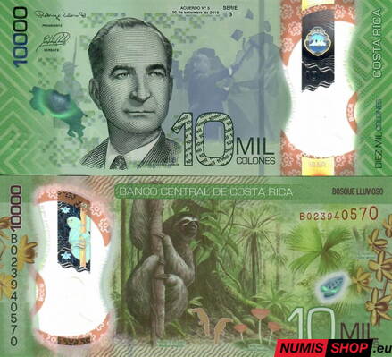 Kostarika - 10 000 colones - 2019 - polymer - UNC