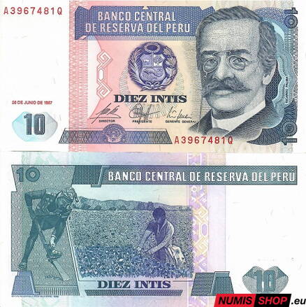 Peru - 10 intis - 1987 - UNC