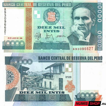 Peru - 10 000 intis - 1988 - UNC