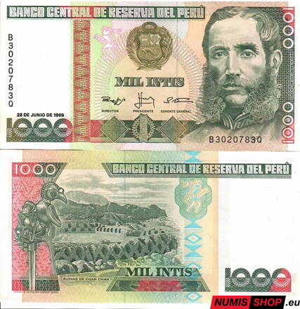 Peru - 1000 intis - 1988 - UNC