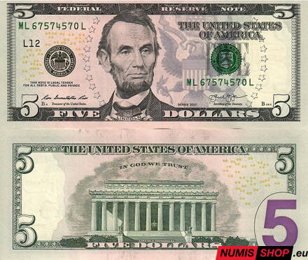 USA - 5 dollars - 2013 - L - UNC