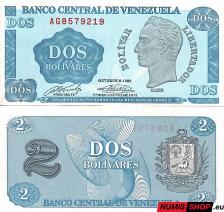 Venezuela - 2 bolívares - 1989 - XF