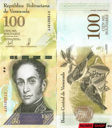 Venezuela - 100 bolívares - 2017 - UNC