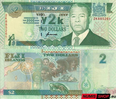 Fiji - 2 dollars - 2000 - commemorative - UNC