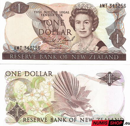 Nový Zéland - 1 dollar - 1981 - sig. Brash - UNC