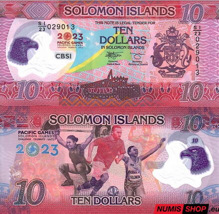 Šalamúnové ostrovy - 10 dollars - 2023 - Pacific games - polymer - UNC