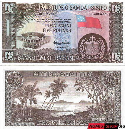 Západná Samoa - 5 pounds - 1963 (2020) - UNC