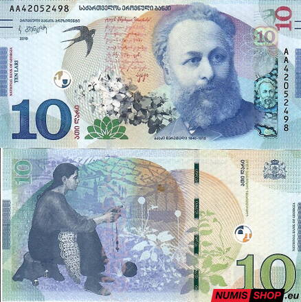 Gruzínsko - 10 lari - 2019 - UNC