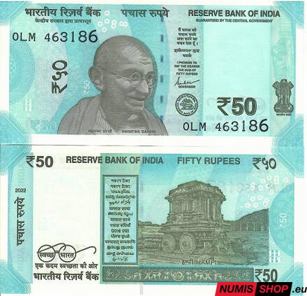 India - 50 rupií - 2022 - UNC