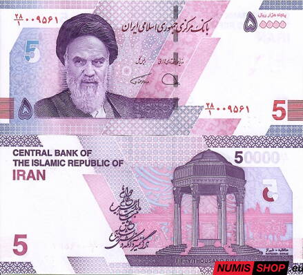 Irán - 50 000 rialov (5 tomans) 2021 - UNC