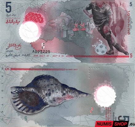 Maledivy - 5 rufyiaa - 2017 - UNC - polymer