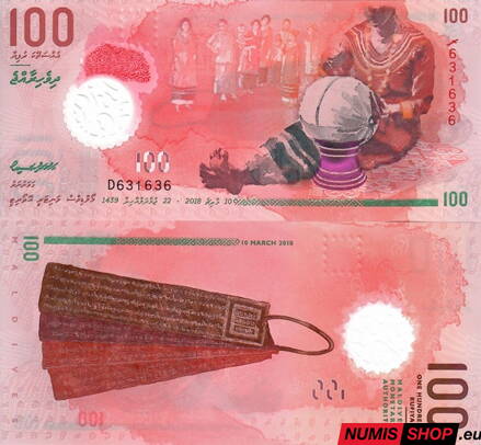 Maledivy - 100 rufyiaa - 2018 - UNC - polymer