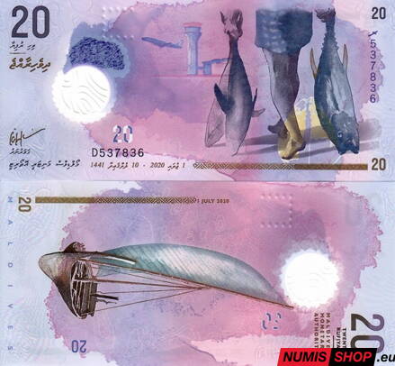 Maledivy - 20 rufyiaa - 2020 - UNC - polymer