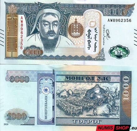 Mongolsko - 1000 tugrik - 2020 - UNC