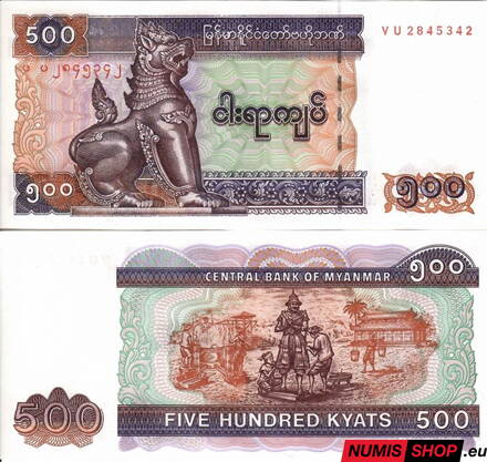 Myanmarsko - 500 kyats - 2004 - UNC