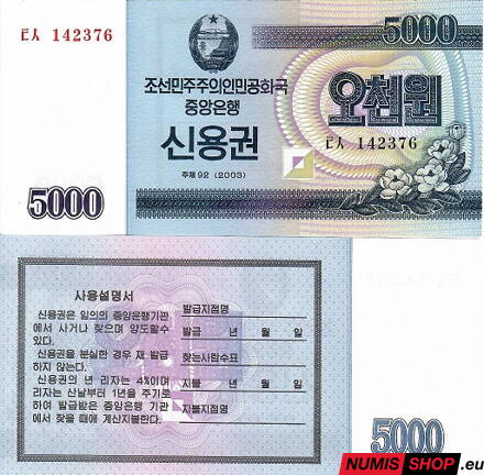 Severná Kórea - 5000 won - 2003 - UNC