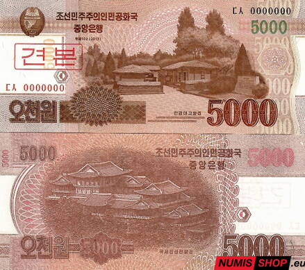 Severná Kórea - 5000 wonov - 2013 - SPECIMEN - UNC