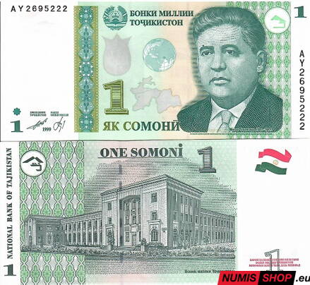 Tadžikistan - 1 somoni - 1999 - UNC
