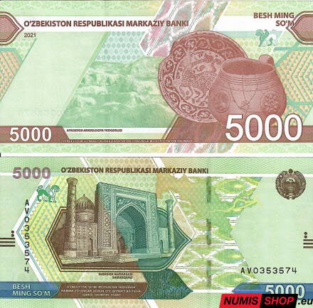 Uzbekistan - 5000 sum - 2021 - UNC