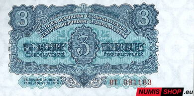 3 Kčs - 1953 - UNC