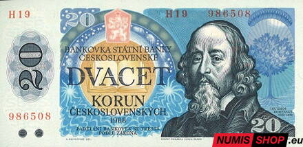 20 Kčs - 1988 - Komenský