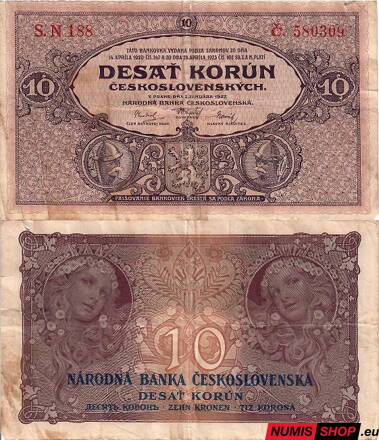 ČSR - 10 Kč - 1927 - N188