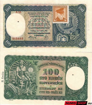 100 Ks - 1940 - kolok ČSR - II. emisia - A10 - UNC