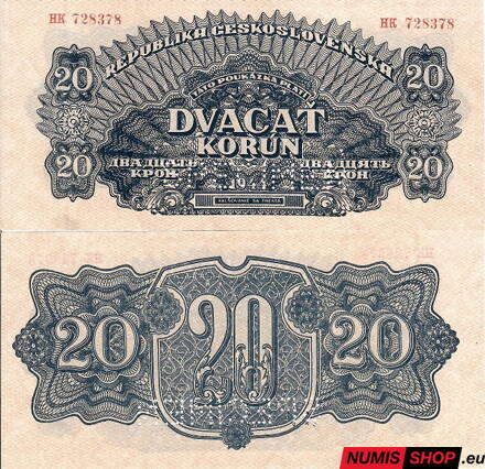 20 K - 1944 - séria HK - SPECIMEN - aUNC