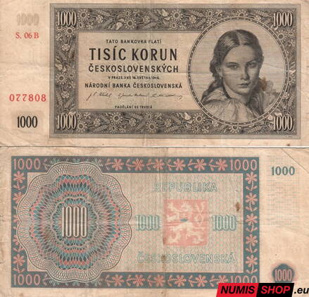 1000 Kčs - 1945 - séria B