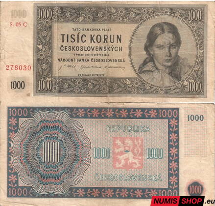 1000 Kčs - 1945 - séria C