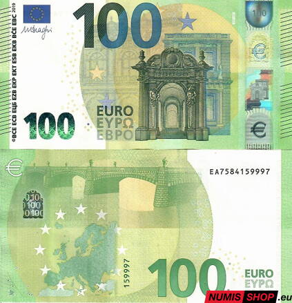 100 euro 2019 - Draghi - EA - UNC