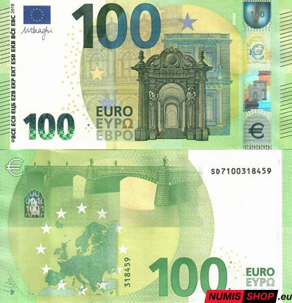 100 euro 2019 - Draghi - SD - UNC