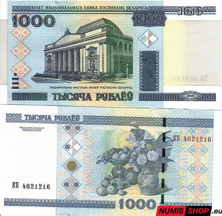 Bielorusko - 1000 rubľov - 2000 - UNC