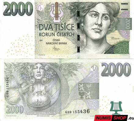 Česká republika - 2000 Kč - 2007 - séria G - UNC