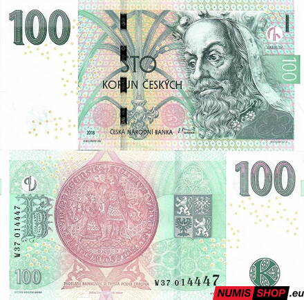 Česká republika - 100 Kč - 2018 - séria W - UNC